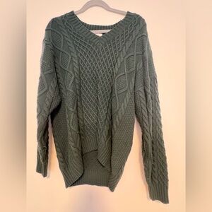 Sunday Best Olive Green Cable PEGGY Sweater